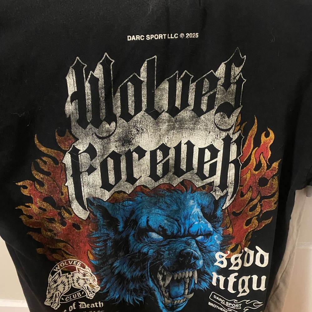 Darc Sport Wolves Forever Tee with Blue and Red Flames